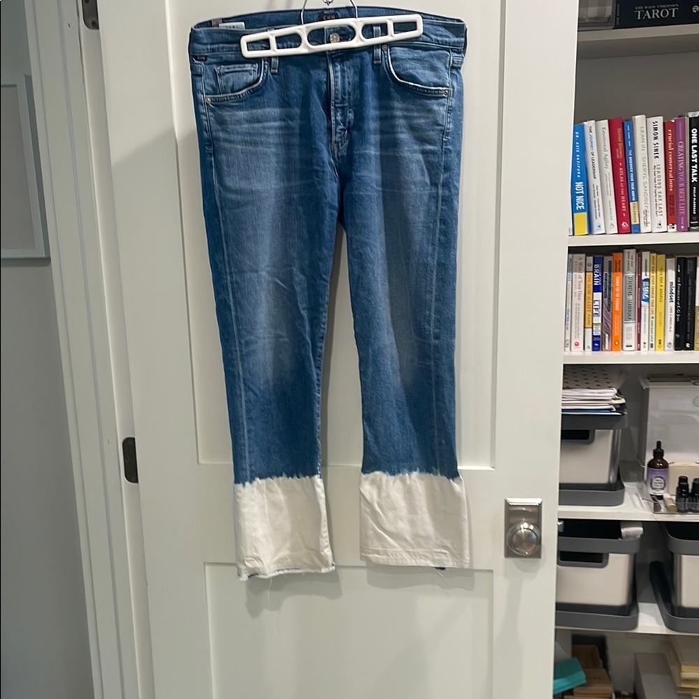 Citizens Of Humanity Blue and White Ankle Jeans